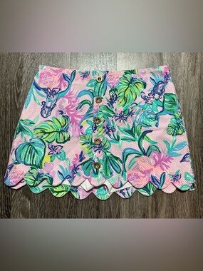 Lilly Pulitzer Kaylie Scalloped Skort Size 8 Amethyst Mermaid Preppy Resortwear
